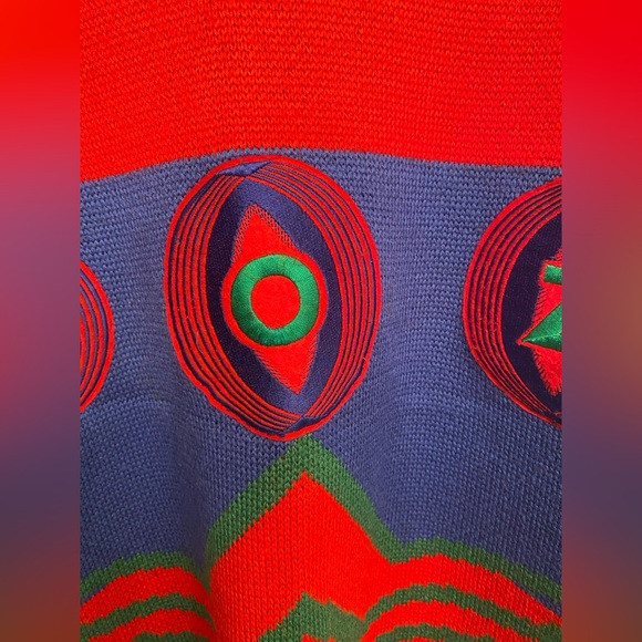 SOLD Vintage Loud Michiko Koshino Knit Embroidered Sweater - Picture 6 of 15